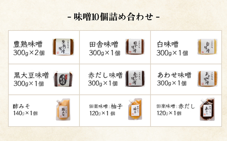 創業100有余年の 老舗 味噌屋 が造る「 六甲みそ 芦屋 蔵造 味噌 10個 詰め合わせ