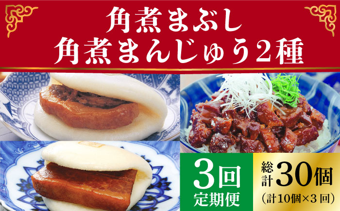 
            【3回定期便】＜月替り！＞ 長崎角煮まんじゅう＋大とろ角煮まんじゅう（各5個）・長崎角煮まんじゅう＋角煮まぶし（各5個）角煮  ≪小値賀町≫ 【岩崎本舗】 [DBG071]
          
