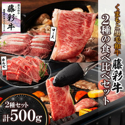 【ふるさと納税】くまもと黒毛和牛「藤彩牛」2種の食べ比べセット計500g(美里町)【配送不可地域：離島】【1608059】