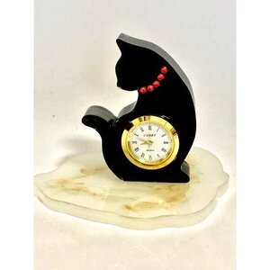 黒猫ちゃん 時計 ／ fleur misaki お祝い インテリア 雑貨 プレゼント ギフト 置き時計 奈良県 田原本町