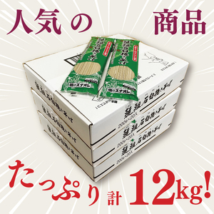 【麺のスナオシ】韃靼石臼挽きそば３箱　計12kg（200ｇ×60袋）乾麺 そば 蕎麦 お取り寄せ 高評価 麺 即席麺 ストック 生活応援 非常食 簡単調理 長期保存 保存食 防災 人気 大容量 ローリ