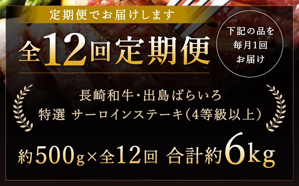 12回定期 長崎和牛 出島ばらいろ サーロインステーキ