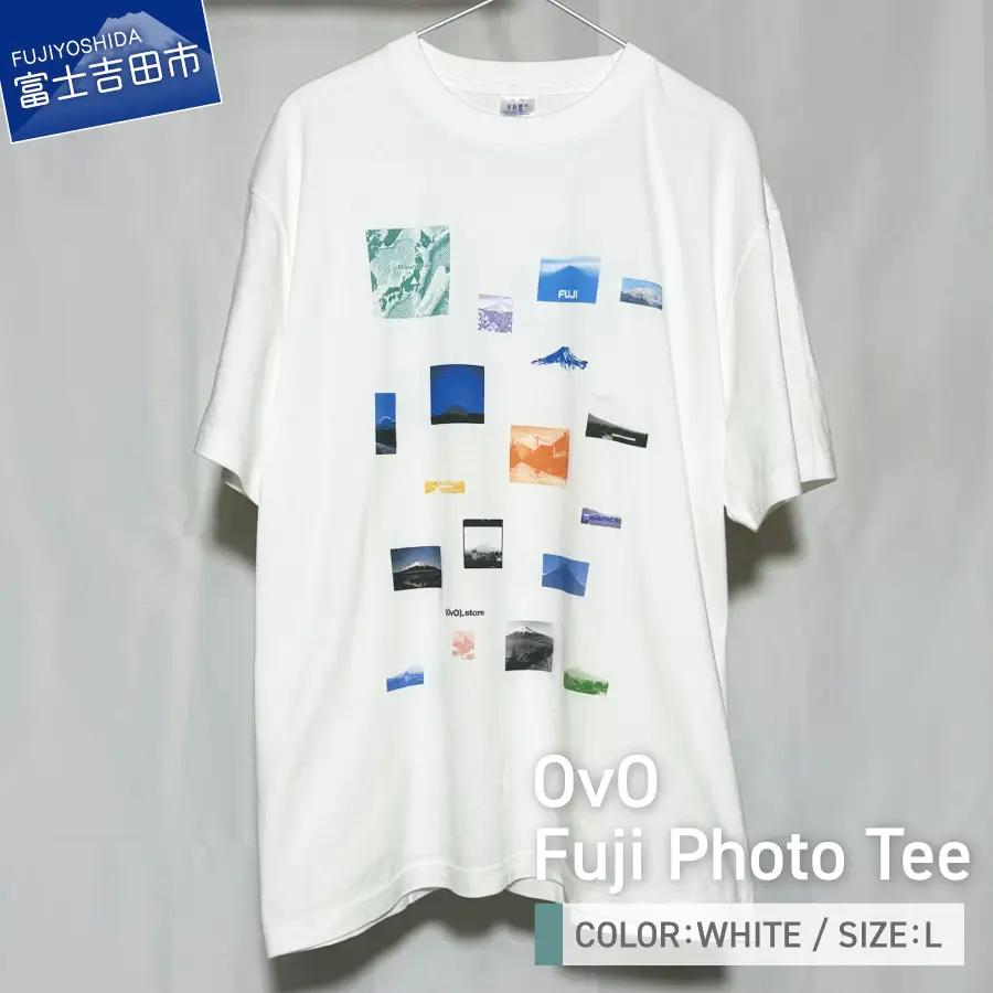 Tシャツ 半袖 WHITE Lサイズ 綿100％ 「 OvO Fuji Photo Tee 」 ユニセックス カジュアル ファッション 白 ホワイト 富士山