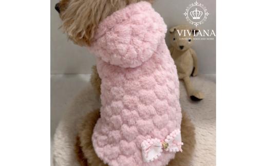 ドッグウェア「VIVIANA」テラヘルツフハートファーポンチョ　/　Pink