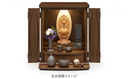 お仏壇本体のみとなります。仏具、仏像、お位牌等は商品に含まれません。