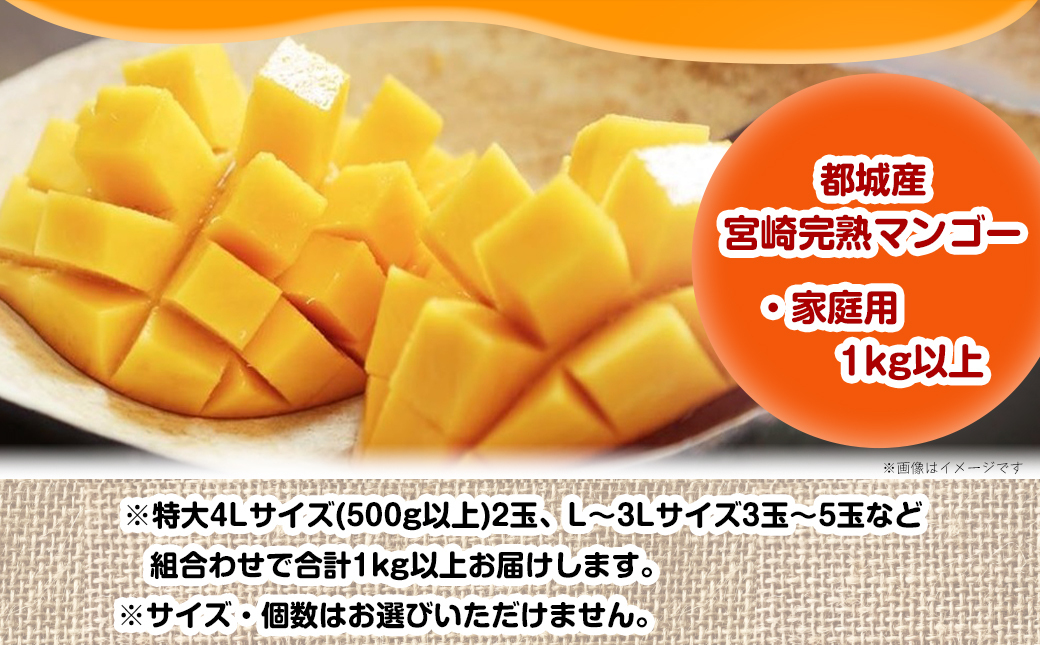 宮崎完熟マンゴー家庭用1kg以上(都城産)_MJ-3311