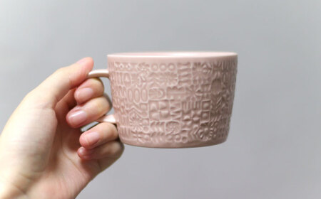 【波佐見焼】PATTERNED MUG ペア2色セット  greige＋antique rose 【BIRDS’ WORDS】[CF078]