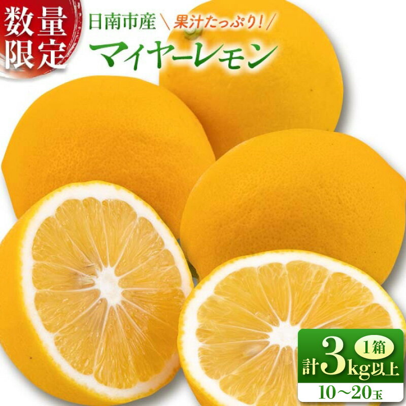 【ふるさと納税】先行予約 マイヤーレモン 計3kg以上 希少 国産レモン 果物 くだもの フルーツ 檸檬 柑橘 期間限定 数量限定 おすすめ ジュース 飲み物 サラダ 調味料 焼肉 バーベキュー BBQ デザート おすそ分け 産地直送 食品 贈り物 お土産 宮崎県 日南市 送料無料