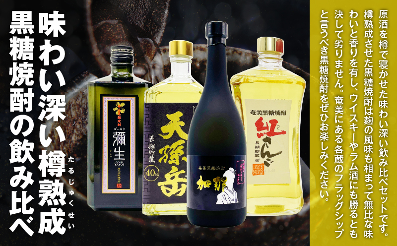 【樽香る深い味わい】奄美黒糖焼酎 樽で寝かせた原酒セット　A155-009