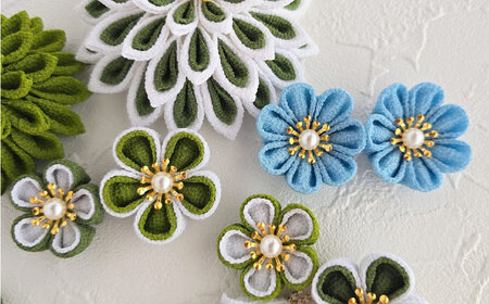 　【つまみ細工の髪飾り　ふるさと納税限定配色】10点セット《築上町》【恋桜】　成人式　七五三　結婚式　卒業式　前撮り[ABEK003]