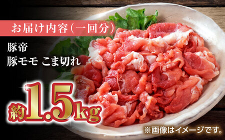 【3回定期便】豚帝 豚モモ こま切れ 切り落とし 1.5kg（300g×5pc）【KRAZY MEAT(小田畜産)】[ZCP057]