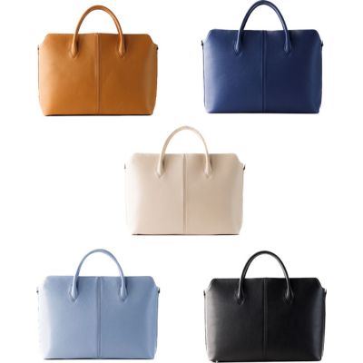 【ふるさと納税】牛革ビジネストートバッグ＜ショルダー付＞ SOP004 ファッション かばん テフロン加工 国産牛革 軽い 型押し KIYOKAWA 日本製 東京都墨田区