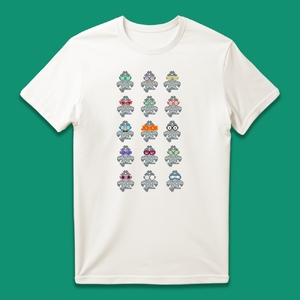 遮光器土偶 Tシャツ XXL (バニラホワイト) 1枚｜半袖 しゃこちゃん ゆるきゃら 縄文 土偶 青森県 つがる市 世界遺産 [0857]