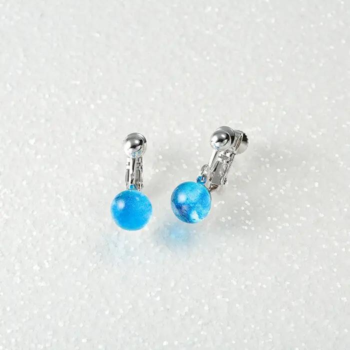 ジュエリー イヤリング アクセサリー 湖水 ガラス細工 ハンドメイド 手作り 北海道 弟子屈町 2465