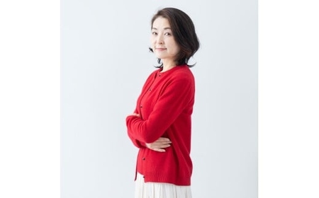 カシミヤ カーディガン カシミヤ(レッド )女性用サイズ:LL(42)≪白田のカシミヤ≫ 