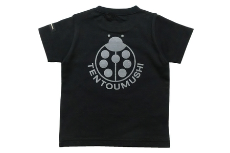 子ども用 半袖Tシャツ TENTOUMUSHI 再帰反射てんとう虫PT 黒 90サイズ｜子供 服 Tシャツ 綿 反射 リフレクター 安全 国産 日本製 赤ちゃん ベビー お祝い [0793]