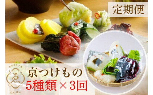 【3ヶ月1回】【定期便】＜京きさらぎ漬 えんけい＞季節の漬物 5種類×3回定期便《京漬物 京野菜 漬物 丹波》