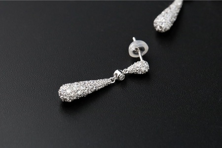 【プラチナ】パヴェダイヤモンドピアス【Total 1.94ct】/No.91