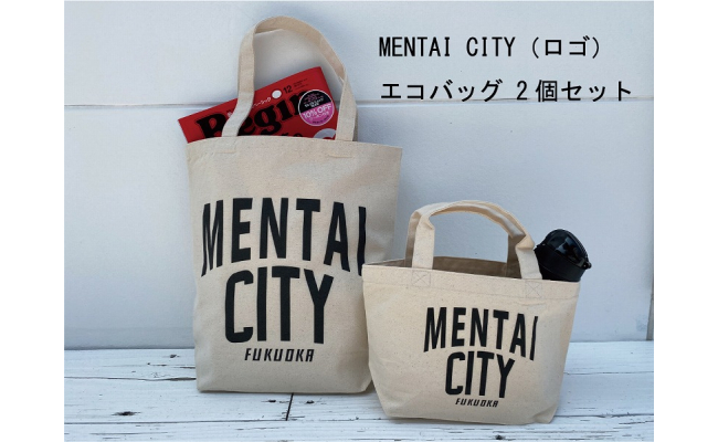 
MENTAI　CITY　エコバッグ（ロゴ)　　2個セット
