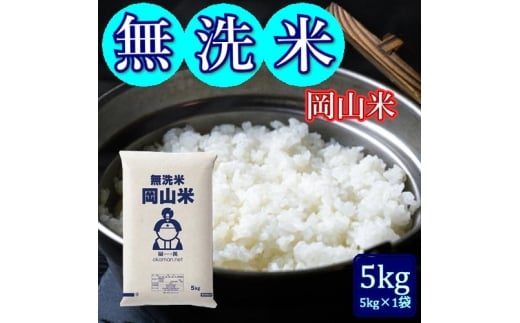 令和7年産 無洗米 岡山米 5kg 岡山県産 送料無料 白米 精米 米 お米 コメ おこめ 岡山 玉野市