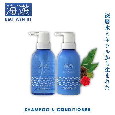 【ふるさと納税】【ポイントピュール】海遊シャンプー＆コンディショナー シャンプー コンディショナー ヘアケア スカルプ 美髪 頭皮 ノンシリコン 海洋深層水 アミノ酸 ミネラル 天然 ツヤ コシ 植物エキス アロマ シークヮーサー ヒアルロン酸 ヒアロベール 沖縄 久米島