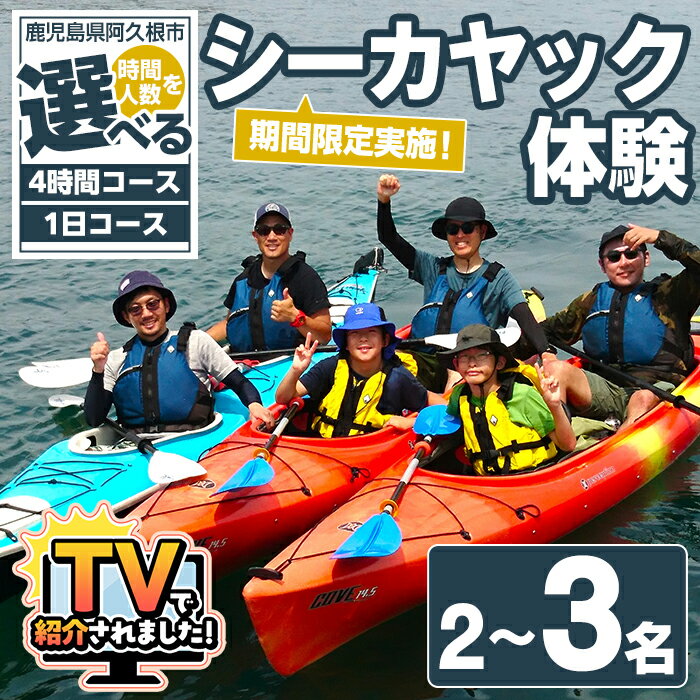 【ふるさと納税】＼テレビで紹介されました！／＜時間と人数が選べる！＞期間限定実施 シーカヤック体験チケット(4時間or1日/2〜3名) 阿久根 シーカヤック アウトドア アクティビティ 自然 体験 ツアー チケット マリンスポーツ【パズル】