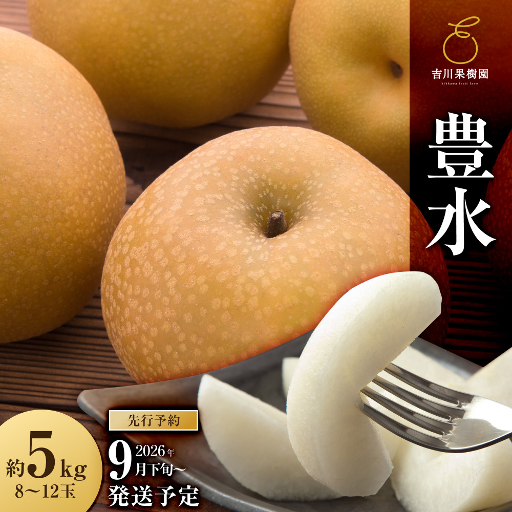 【2026年分先行予約】 梨 豊水 約５kg（約8～12玉）9月下旬～順次発送【吉川果樹園】 ｜ 梨 和梨