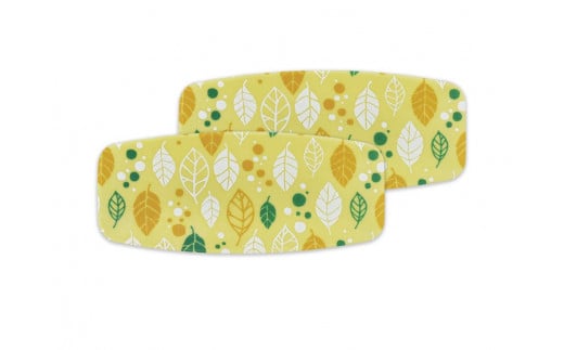 友禅和紙おしぼりトレー 2枚セット オータムリーフ イエロー　タツクラフト