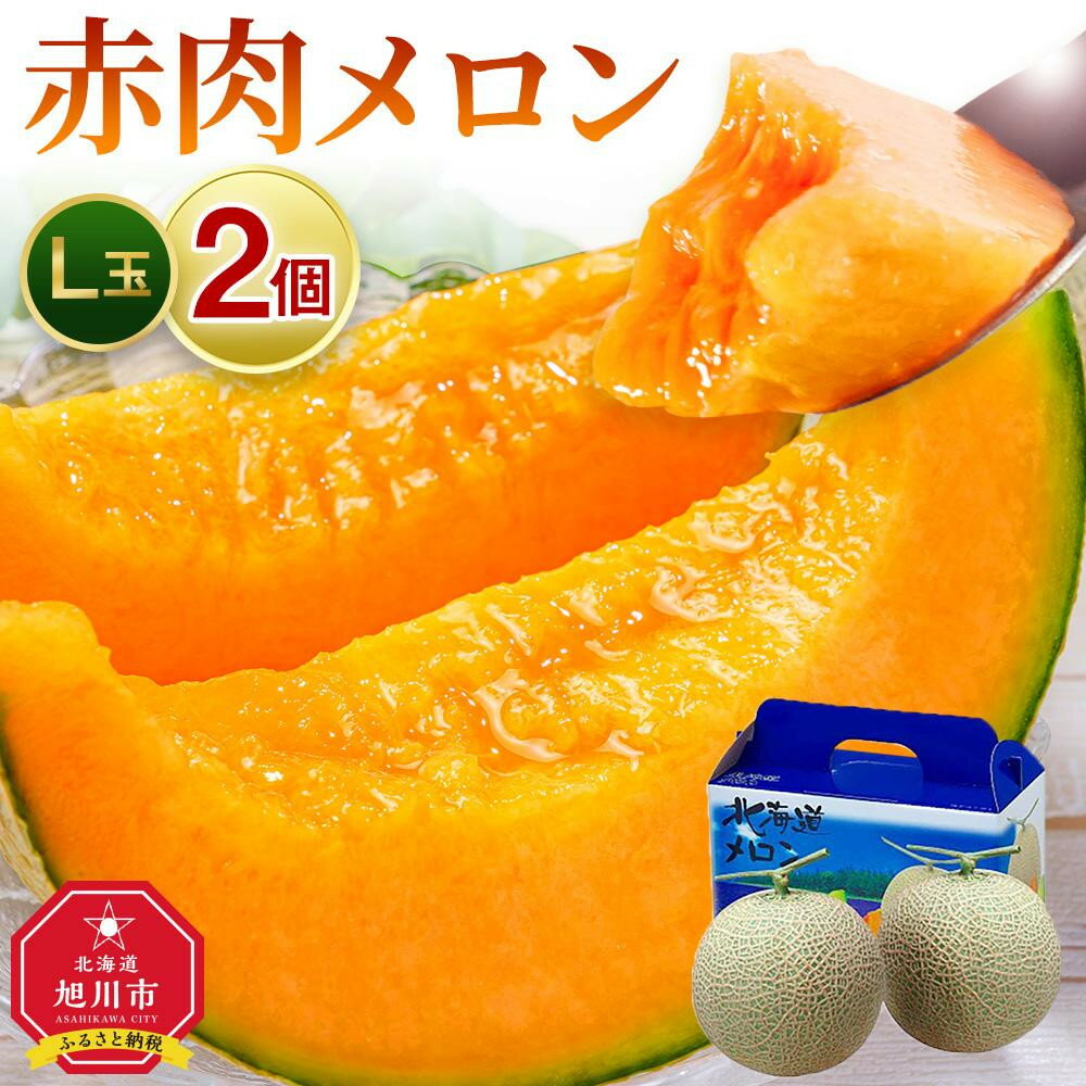 【ふるさと納税】◆楽天限定◆【26年発送先行予約】北海道「赤肉メロン」L玉×2個 (2026年7月発送開始予定) 【 果物 くだもの フルーツ メロン 赤肉 赤肉メロン 旬 お取り寄せ 甘い 北海道産 旭川市 北海道 】_00112＜楽天クラウドファンディング対象＞
