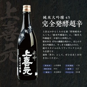 SB0877　純米大吟醸 超辛口酒 2種飲み比べセット【上喜元 純米大吟醸45 完全発酵超辛、初孫 純米大吟醸 魔斬 超辛口】　計2本(各720ml×1本)