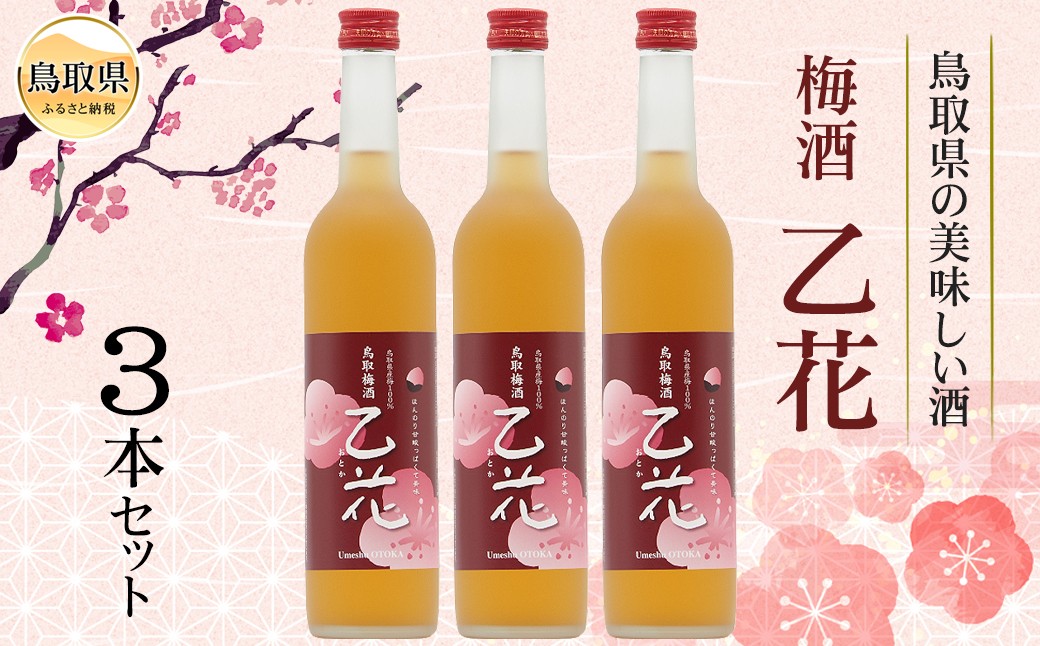 
                  鳥取県の美味しい酒　梅酒　乙花（おとか）　３本セット_T2600369
                