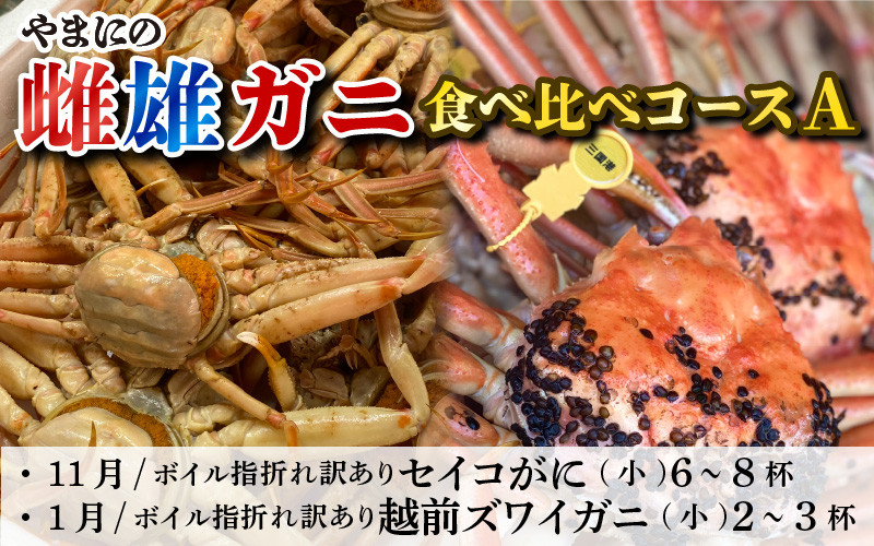 
            【先行予約】【年2回お届け】 やまにの雌雄ガニ食べ比べ コースA【2025年11月中旬以降順次発送予定】 [G-4353]
          