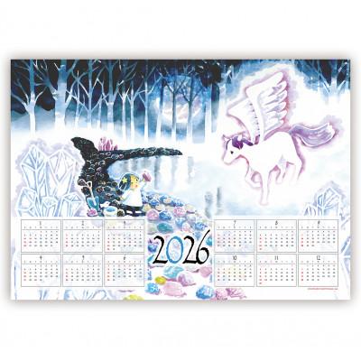 ふるさと納税 長和町 ちくちく鳥「2026年カレンダー」「長和町絵はがきセット」