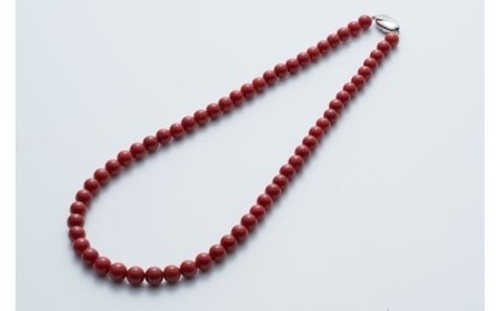 【高級】赤サンゴ 丸玉ネックレス アクセサリー ネックレス ジュエリー 珊瑚 赤珊瑚 kn116