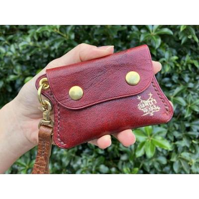 ふるさと納税 土佐清水市 鹿革の小銭入れ ストラップ付【ロゴ入り 赤】ミニ財布 コインケース【R00689】 |  | 01