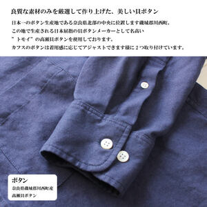 　播州織メンズシャツ ボタンダウン 【WASHI】「THE INDUSTRY WORKS」（1着）【TIW_164（ホワイト）】Mサイズ 50-31