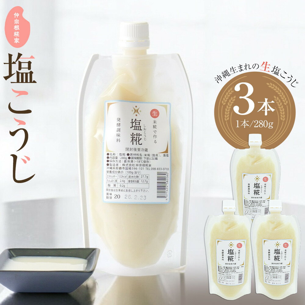 【ふるさと納税】仲宗根糀家　塩こうじ　280g×3