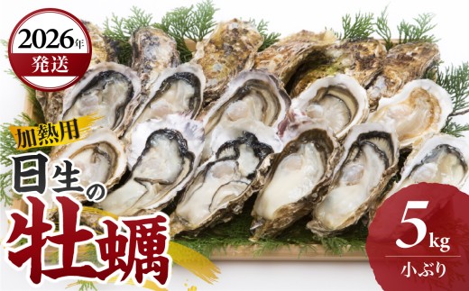 ＜先行受付スタート＞【2026年1月下旬発送】日生 牡蠣（小ぶり）5kg （発泡スチロールにてお届け！）【生鮮 牡蠣 5kg 日生産 ひなせ カキ かき 海のミルク 加熱用 小ぶり】