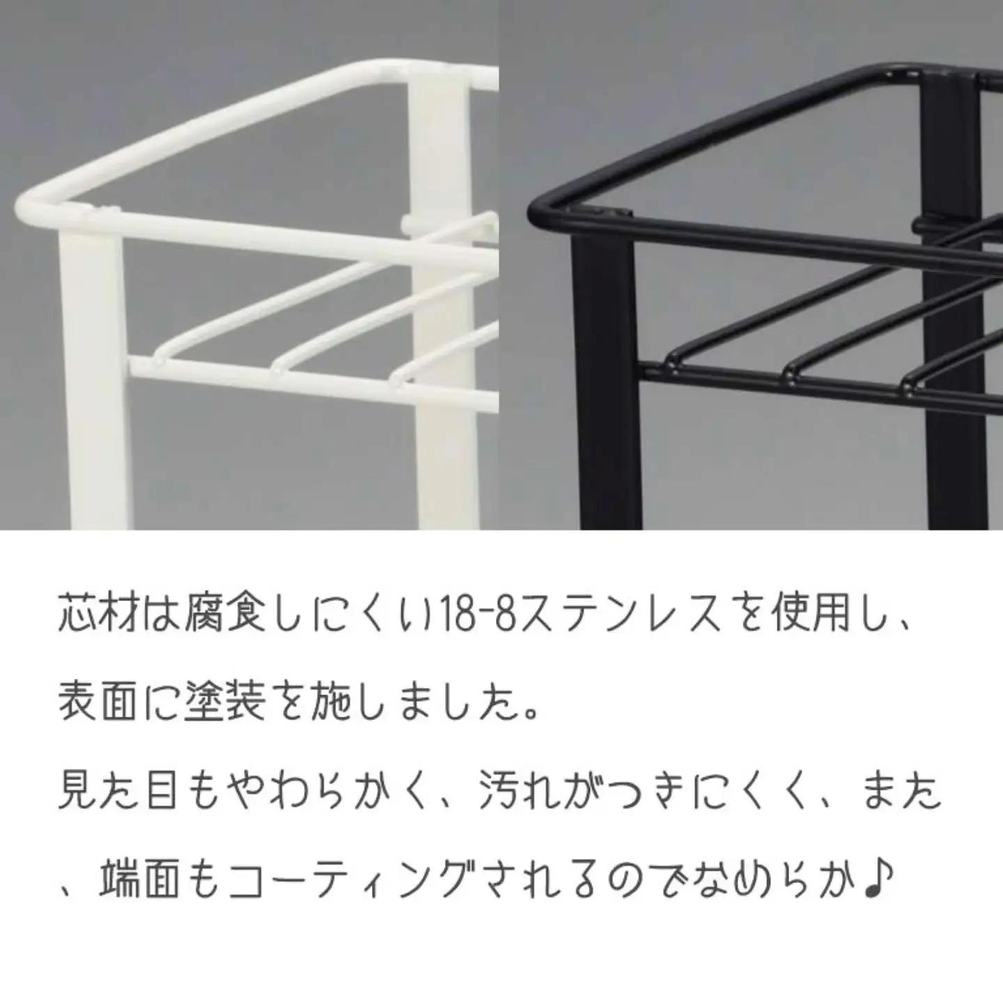 薄型ステンレス製シャンプーラック 白 3段 燕三条