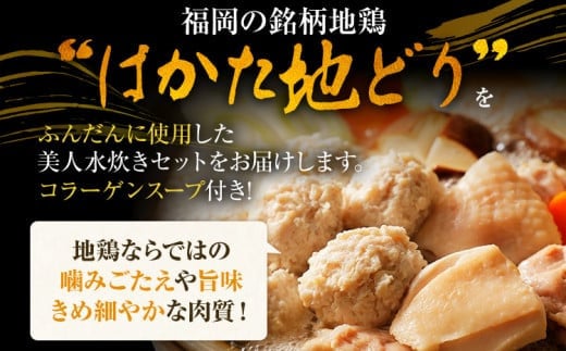 福岡限定 はかた地どり美人水炊きセット 2～3人前 お取り寄せグルメ お取り寄せ お土産 九州 福岡土産 取り寄せ グルメ MEAT PLUS CP039