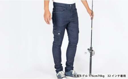 【THE BACK WATER】撥水ストレッチデニム釣り・アウトドアカーゴパンツ　BW-403VM(32インチ)【ストレッチデニム ストレッチ デニム アウトドア ズボン ジーンズ 衣類 ファッション お洒落 岡山県 倉敷市 おすすめ 人気】