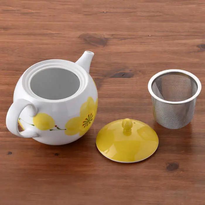 【波佐見焼】POPPY・YELLOW おもてなし5点セット 急須 ティーポット 湯飲み 食器 皿 【トーエー】 [QC32] 波佐見焼