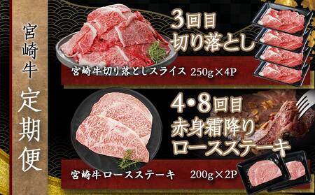 家族団らん♪宮崎牛定期便(10ヶ月) - 宮崎牛 すきしゃぶ 切り落とし ロースステーキ 焼肉 10ヶ月連続お届け 国産黒毛和牛 ブランド牛_TAC10-6502