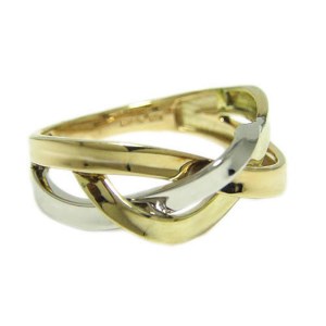 K18/PTプラチナ2色コンビ地金デザインリング 33604-2