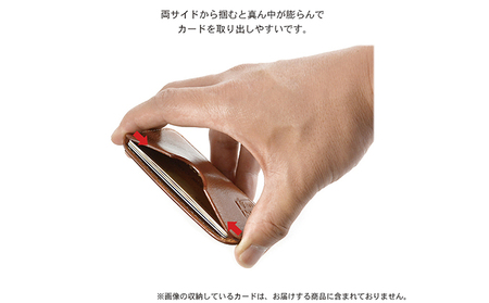 ビンテージオイルレザーのコンパクト両面カードケース　バンナイズ オイル シュリンク レザー 本革 パス カード 収納 電車 バス ファッション小物 ファッション  ビンテージブラック