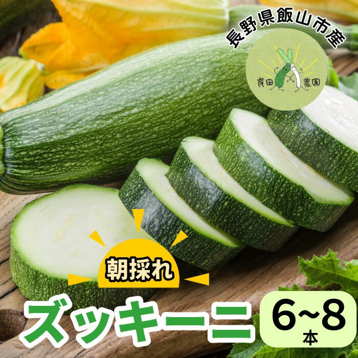 【ふるさと納税】【先行予約】朝採れ!!新鮮ズッキーニ（約6～8本）【期間限定】(7-A9) ＜出荷開始：2025年6月中旬～2025年9月中旬ごろまで＞【 野菜 長野県 飯山市 美味しい おいしい お取り寄せ 出産祝い 内祝 記念日 誕生日 父の日 母の日 敬老の日 ズッキーニ】