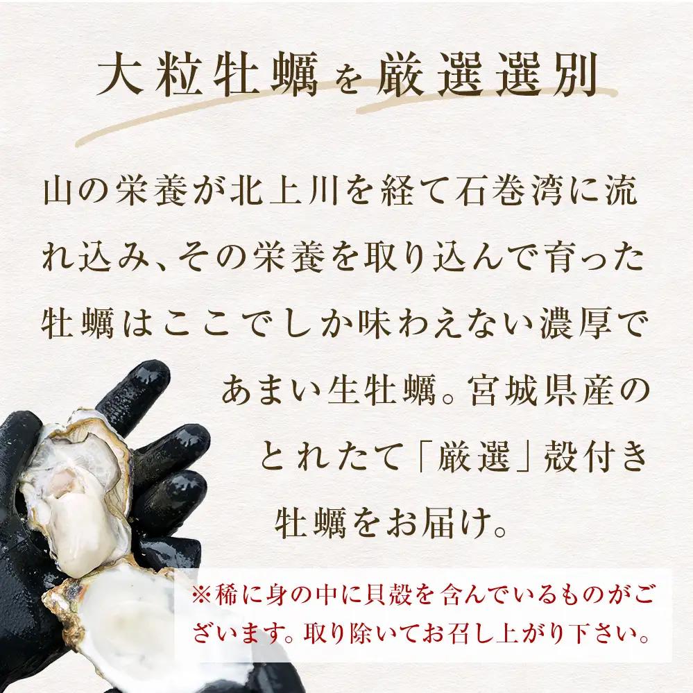 宮城県産 牡蠣 殻付き 生食用 18個（6個入×3袋） 冷凍 カキ