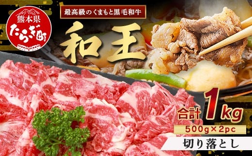 【2月発送】くまもと黒毛和牛(和王) 切り落とし 1kg(500g×2)  ブランド牛 肉 きりおとし すきやき すき焼き 焼肉 焼き肉 牛肉 国産 プレミアム品質 122-0509-02