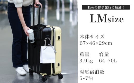 [PROEVO]ファスナーキャリー スーツケース ストッパー付き 修学旅行に最適 LMサイズ(エンボス/セレストブルー) [10003S] 福岡県 大木町 株式会社 レクサス AY348