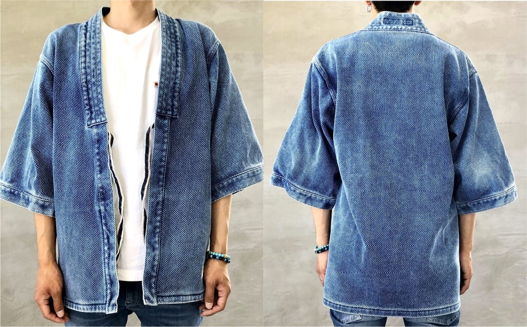 BLUE SAKURA刺し子着物ジャケット（半袖）DNTSW07LID